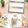 Popular 24 Colors Aluminum Tube Acrylic Paint Set With Canvas Panel 5 Pcs Paint Brushes