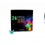 24 pcs Pack Acrylic Color Paint Kit With Brushes Palette