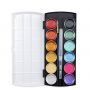 Wholesale 12 Colors Semi Moist Glitter Metallic Watercolor Paint For Art Painting