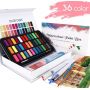 36 Vibrant Colors Watercolor Paint in Half Pans with 3 Water Brush Pens, 1 Watercolor Pad Complete Watercolor Kit for Kids