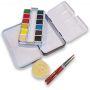 Art 12 Colors Removable Watercolor Paint Pocket Box With Sponge Brushes