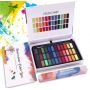 36 Vibrant Colors Watercolor Paint in Half Pans with 3 Water Brush Pens, 1 Watercolor Pad Complete Watercolor Kit for Kids