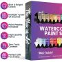 Art Supplies 12ml 24 Vibrant Watercolor Paint Color Tubes for Artist and Beginner Painting