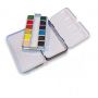 Travel Brush Pallet Cup & 12 Vibrant Colors Very Easy to Mix Watercolor Paint Kit