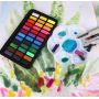36 Vibrant Colors Watercolor Paint in Half Pans with 3 Water Brush Pens, 1 Watercolor Pad Complete Watercolor Kit for Kids