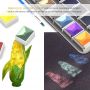48 Premium Watercolor Half Pan Set In Metal Palette With Color Card