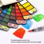 Amazon Hot Selling 42 colors Travel Artist Foldable Solid Watercolor Paint Kit For Watercolor Painting