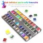 Amazon Hot Selling 48 Color High Quality Watercolor Travel Pan Sets with Watercolor Tin Palette,Paint Brush Non-Toxic for Artist