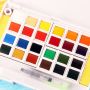 Art Portable 24colors Travel Water Color Sold Paint With 2 Sponges And 1 Water Brush Pen And Mixing Palette