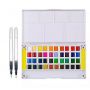 Watercolor Solid Pigment Paint Set 24 Colors with a Separate Palette and Two Water Painting Brush for Art Drawing