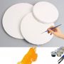 Round-Shaped Blank White Painting Stretched Canvas For Students Artist Hobby Painters