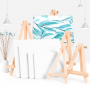 Natural Wood Mini Easel Frame Tripod Display Meeting Wedding Table Number Name Card Stand Display Holder Children Painting Craft