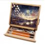 Adjustable Wood Table Easel with Storage Drawer Portable Beech Wood Artist Desktop Board for Canvas Painting Drawing Sketching