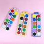 amazon hot selling 12 colors solid water color cake kids watercolor paint set with brush pen non toxic OEM art watercolor