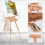 French Easel Artist Wooden Paint easel box Sketch Box Portable Folding Durable Display Easel