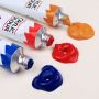 Wholesale 12ml Tubes 24 Colors Acrylic Paints Set for Fabrics Painting Clothing Pigments Include 3 Brushes 1 Palette & 2 Canvas