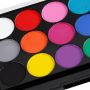 15colors Water Based Face Body Paint Set Painting Palette Makeup Kit with 2Pcs Professional Artist Brushes for Halloween Cosplay