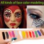15colors Water Based Face Body Paint Set Painting Palette Makeup Kit with 2Pcs Professional Artist Brushes for Halloween Cosplay