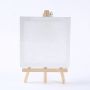 Wholesale Kids Mini Canvas and Natural Wood Easel Set for Art Painting Drawing Craft Wedding Supply 20*20cm