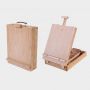High Quality Travel Portable Beech Wood Oil Painting Easel Box with Leather Handle Painting Suitcase Art Supplies