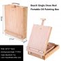 High Quality Travel Portable Beech Wood Oil Painting Easel Box with Leather Handle Painting Suitcase Art Supplies