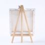Wholesale Kids Mini Canvas and Natural Wood Easel Set for Art Painting Drawing Craft Wedding Supply 20*20cm