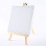 Wholesale Kids Mini Canvas and Natural Wood Easel Set for Art Painting Drawing Craft Wedding Supply 20*20cm