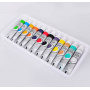 Non-toxic amazon hot sales 12 ml acrylic paint 12 colors aluminum plastic tube drawing artist paints