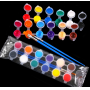 Non toxic art painting drawing acrylic paint 6 spot strip 5ml 12 colors with 2 brushes for kids coloring