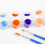 Non toxic art painting drawing acrylic paint 6 spot strip 5ml 12 colors with 2 brushes for kids coloring