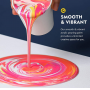 Pouring acrylic paint 12 colors pre-mixed high flow & ready to pour 60 ml bottles multi-purpose paints for canvas & paper rocks