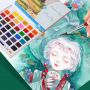 High Quality12/24/ 36/48 Colors Water color Paint Set Professional Solid cake with brush For Kids factory direct amazon hot sale