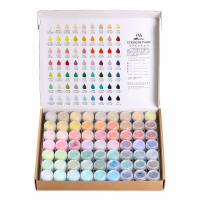 Professinal gouache pigment set 63 colours gouache safe degummed gouache pigment set of 2021