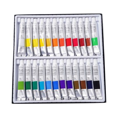 12ml 12 Colors Acrylic Paints Set Quick Drying Water Soluble Acrylic Art student children's painting liquid watercolor paint set
