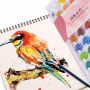 2022 hot selling 8/12/16/24/36/48 colors solid water color cake kids watercolor paint set with brush pen non toxic OEM art