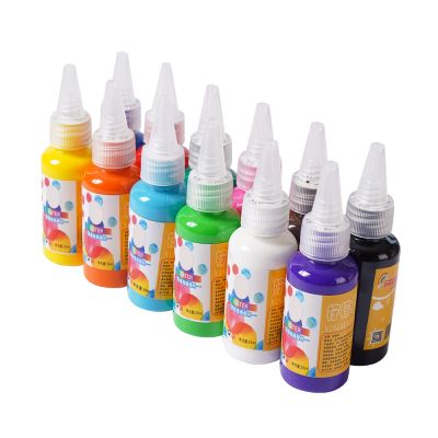 30ml 12 /24 colors fabric paint set waterproof acrylic paint for children gift textile paint brush your own ceramic and cloth