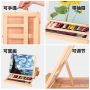 Falling in Art Beechwood Tabletop Easel Set with 12 Tubes Acrylic Paints 24 Pieces Artist Acrylic Painting Set Tools Kit
