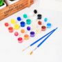 12 colors 2ml acrylic paint certified by EN71-3 with 2 brushes DIY Children Graffiti Pigment Set for Art Painting in Opp bag
