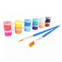 12 colors 2ml acrylic paint certified by EN71-3 with 2 brushes DIY Children Graffiti Pigment Set for Art Painting in Opp bag