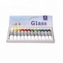 Hottest Amazon 12 colors 12ml Acrylic glass paint set pigment kit with 3 brushes and 1 palette for DIY art painting
