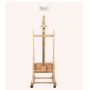 Large Crank Adjusting Studio H-frame Artist Easel Painting with Four Wheels Easel with Rocker and Drawer