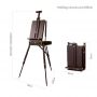 Black French Easel, Portable Art Easel with Storage Sketch Box, Wooden Art Painting Easel for Painting and Drawing
