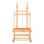 Extra Large Double Mast Wooden H-Frame Studio Floor Easel Adjustable Tilts Flat Premium Beechwood Canvas Painting Holder