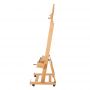 Creative H Frame Artist Easel - Durable Design with Adjustable Angles and Wheels - Oiled Beechwood DHJ-8