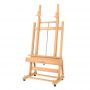 Creative H Frame Artist Easel - Durable Design with Adjustable Angles and Wheels - Oiled Beechwood DHJ-8