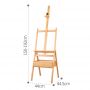 Art Easel Stand With Drawer And Adjustable Canvas Holder Made From Quality Beech