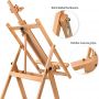Large Studio floor Easel Convertible Artist H-Frame Floor Easel, Adjustable Tilts Flat Wooden Artist Easel, Multi-Purpos