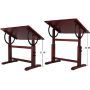 Solid Wood Writing Drafting Table Adjustable Height And Tiltable Tabletop for Artwork Artist Drawing Desk and Stool
