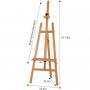 Basic Studio Easel Wood Artist Easel A-Frame Floor Adjustable Height Painting Easel