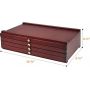  4-drawer Wood Artist Supply Storage Box, Portable Beech wood Multifunctional Pencil Brush Organizer Wood Box with Drawer
